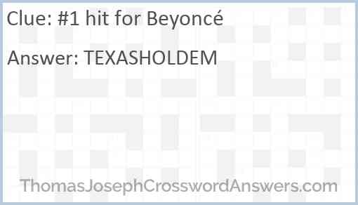 #1 hit for Beyoncé Answer