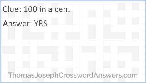 100 in a cen. Answer