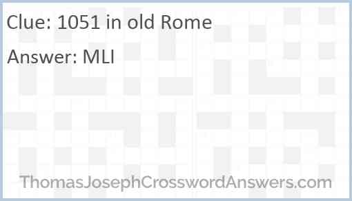 1051 in old Rome Answer