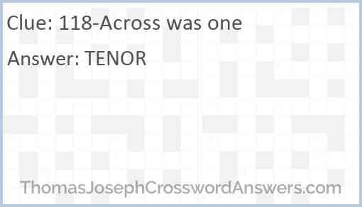 118-Across was one Answer