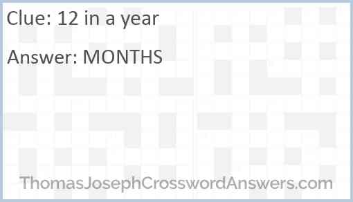 12 in a year Answer