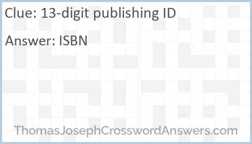 13-digit publishing ID Answer