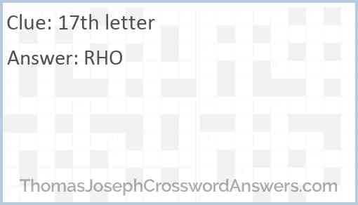 17th letter Answer
