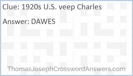 1920s U.S. veep Charles Answer