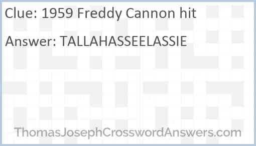 1959 Freddy Cannon hit Answer