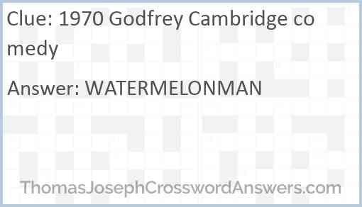 1970 Godfrey Cambridge comedy Answer