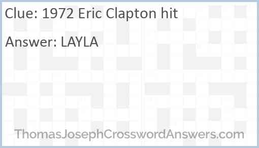 1972 Eric Clapton hit Answer