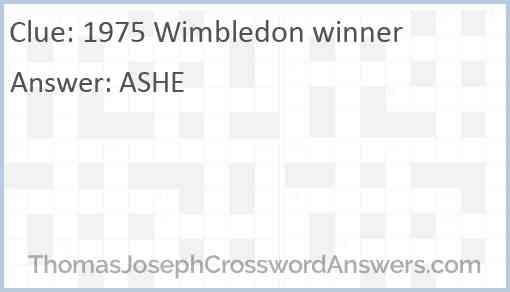 1975 Wimbledon winner Answer