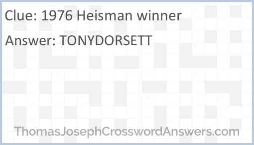 1976 Heisman winner Answer