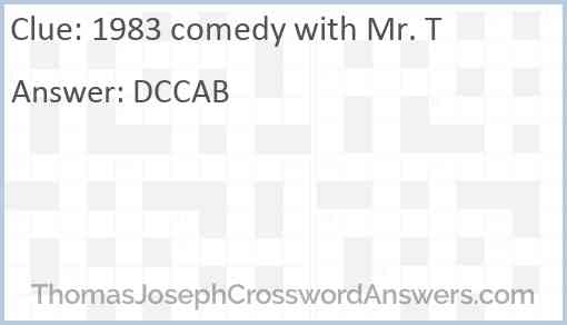 1983 comedy with Mr. T Answer