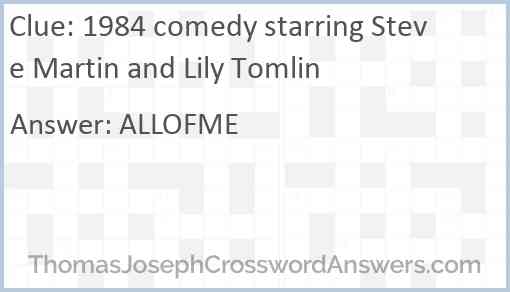 1984 comedy starring Steve Martin and Lily Tomlin Answer