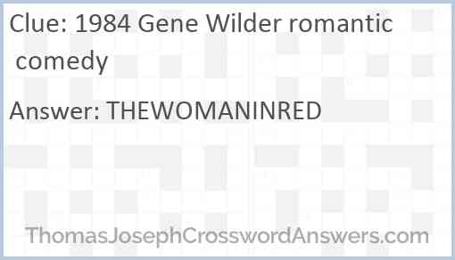 1984 Gene Wilder romantic comedy Answer