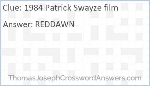 1984 Patrick Swayze film Answer