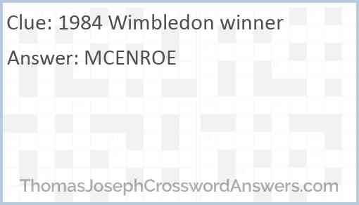 1984 Wimbledon winner Answer