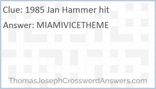 1985 Jan Hammer hit Answer