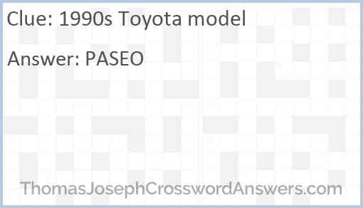 1990s Toyota model Answer