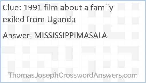 1991 film about a family exiled from Uganda Answer
