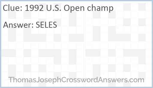 1992 U.S. Open champ Answer