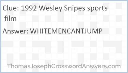 1992 Wesley Snipes sports film Answer