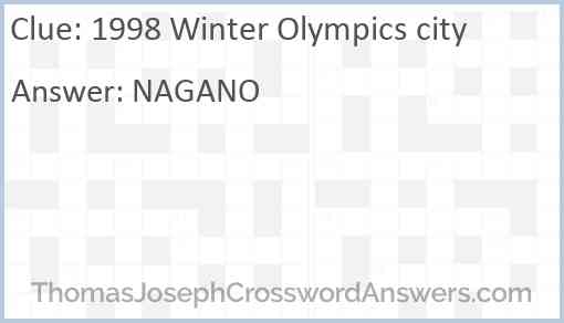 1998 Winter Olympics city Answer