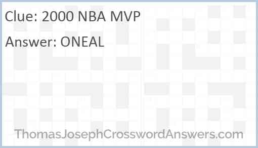 2000 NBA MVP Answer