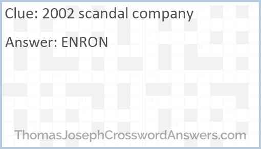 2002 scandal company Answer