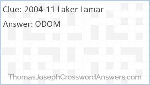 2004-11 Laker Lamar Answer