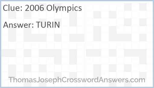 2006 Olympics Answer