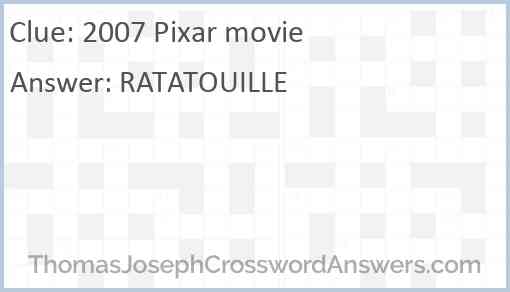 2007 Pixar movie Answer