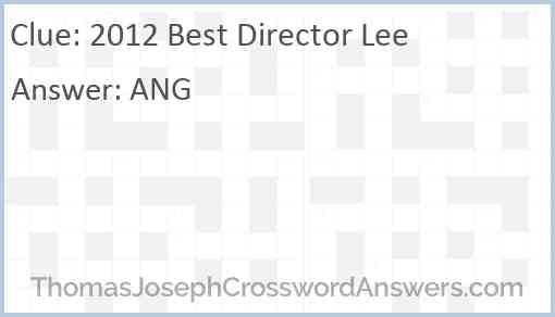 2012 Best Director Lee Answer