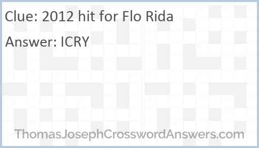2012 hit for Flo Rida Answer