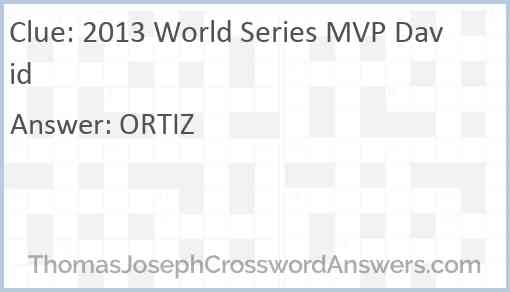 2013 World Series MVP David Answer