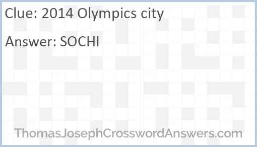 2014 Olympics city Answer