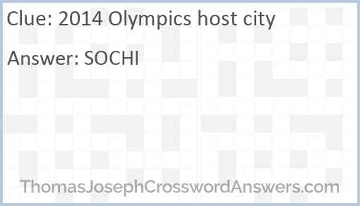 2014 Olympics host city Answer