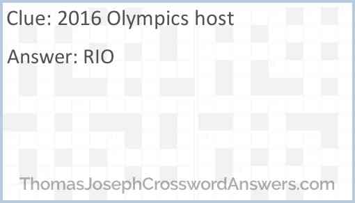 2016 Olympics host Answer