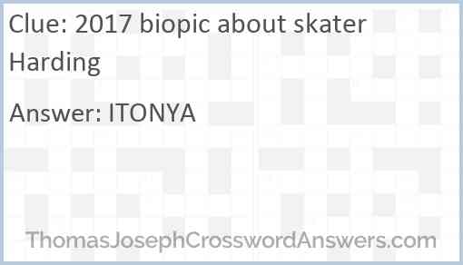 2017 biopic about skater Harding Answer