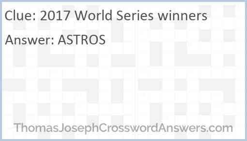 2017 World Series winners Answer