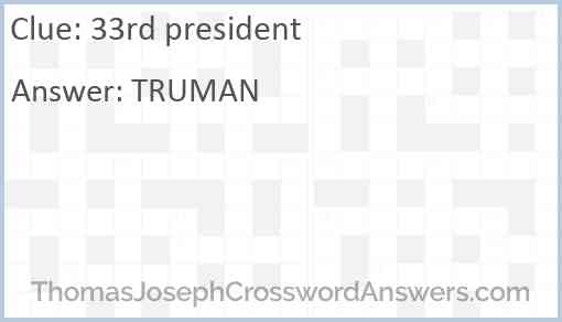 33rd president Answer