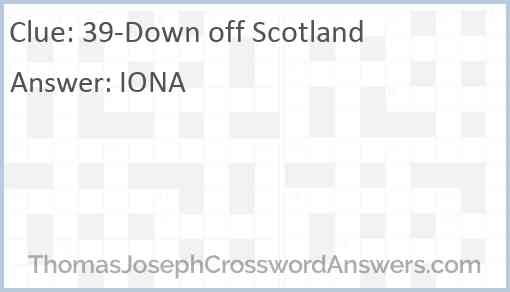 39-Down off Scotland Answer