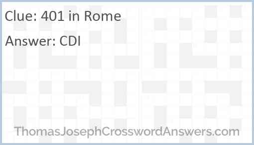 401 in Rome Answer