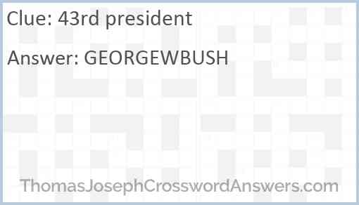 43rd president Answer
