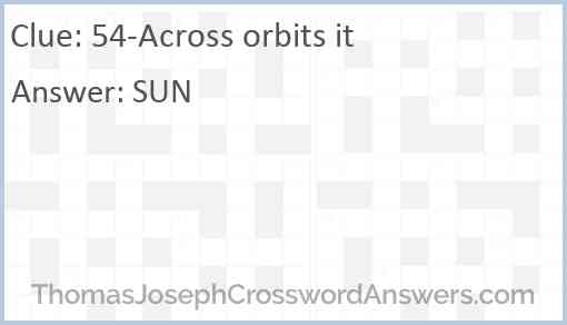 54-Across orbits it Answer