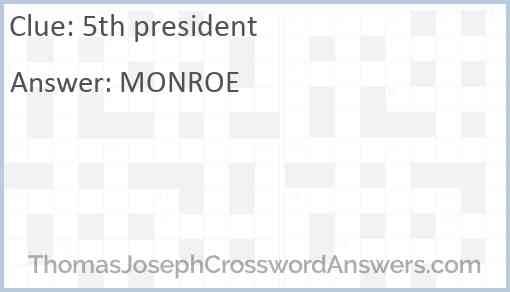 5th president Answer