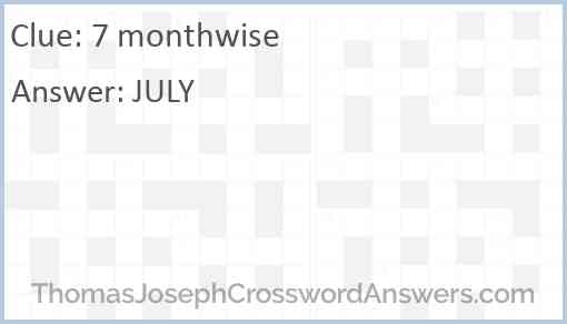 7 monthwise Answer
