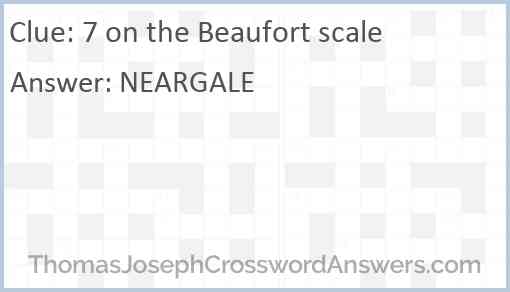 7 on the Beaufort scale Answer