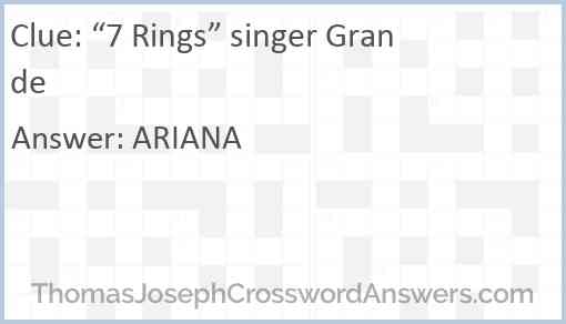 “7 Rings” singer Grande Answer