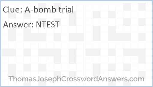 A-bomb trial Answer