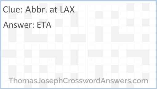 Abbr. at LAX Answer