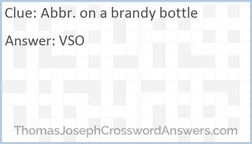 Abbr. on a brandy bottle Answer