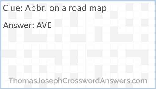Abbr. on a road map Answer